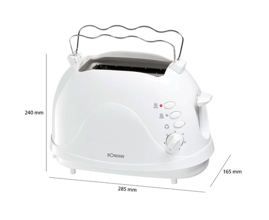 Тостер Bomann TA 246 CB white, изображение 3 Тостер Bomann TA 246 CB white, изображение 3