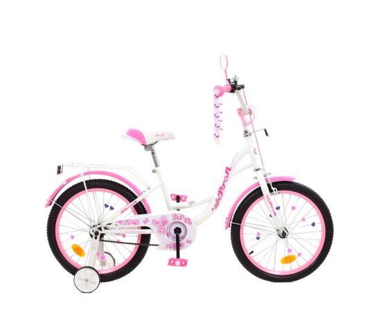 Детский велосипед Prof1 18" Butterfly белый с розовым. (Y1825-1 white-pink), изображение 2 Детский велосипед Prof1 18" Butterfly белый с розовым. (Y1825-1 white-pink), изображение 2