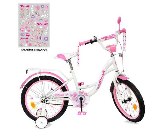 Детский велосипед Prof1 18" Butterfly белый с розовым. (Y1825-1 white-pink)