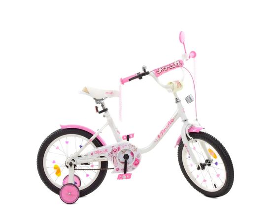 Детский велосипед Prof1 18" Flower Белый с розовым (Y1885 white/pink)