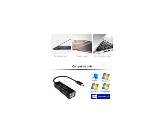 Адаптер USB-C to Gigabit Ethernet Choetech (HUB-R01), изображение 6 Адаптер USB-C to Gigabit Ethernet Choetech (HUB-R01), изображение 6