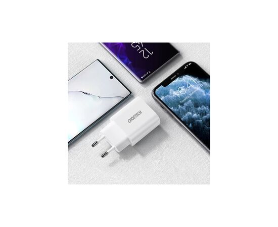 Зарядное устройство Choetech USB-С 20W PD/QC (Q5004-EU-WH), изображение 2 Зарядное устройство Choetech USB-С 20W PD/QC (Q5004-EU-WH), изображение 2
