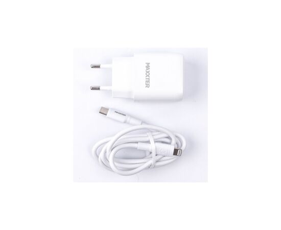 Зарядное устройство Maxxter USB + cable USB-C to Lighting (PD 20W) (WC-PD-CtL-01), изображение 3 Зарядное устройство Maxxter USB + cable USB-C to Lighting (PD 20W) (WC-PD-CtL-01), изображение 3