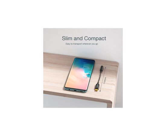 Переходник USB-C to 3.5m stereo-audio (CDLA) Choetech (AUX003-BK), изображение 7 Переходник USB-C to 3.5m stereo-audio (CDLA) Choetech (AUX003-BK), изображение 7
