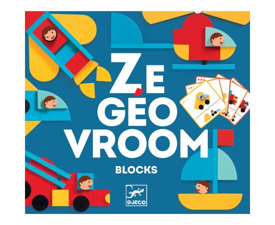 Настольная игра Djeco Набор деревянных геометрических фигур Ze Geo Vroom (DJ06436)