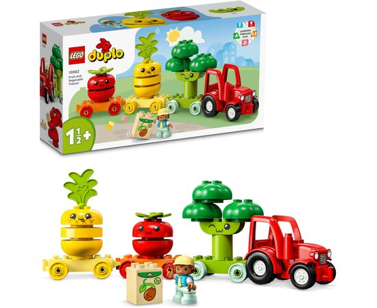 Конструктор LEGO DUPLO My First Трактор для вирощування фруктів та овочів 19 деталей (10982), зображення 6 Конструктор LEGO DUPLO My First Трактор для вирощування фруктів та овочів 19 деталей (10982), зображення 6