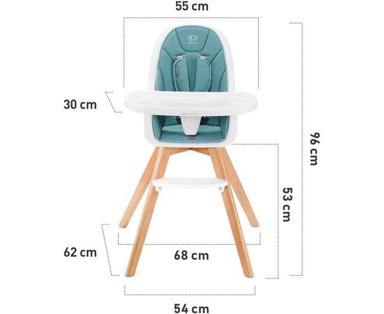 Стілець для годування Kinderkraft Tixi Turquoise (5902533912292), зображення 10 Стілець для годування Kinderkraft Tixi Turquoise (5902533912292), зображення 10