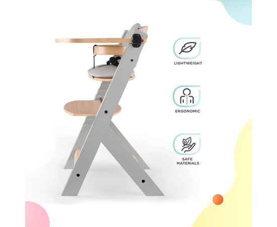 Стульчик для кормления Kinderkraft Enock Gray Wood с подушкой (5902533917259), изображение 5