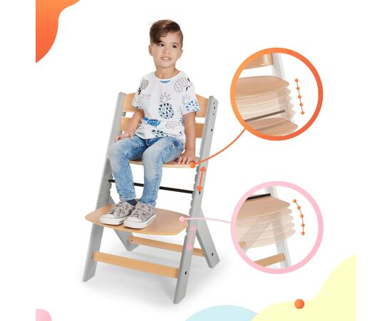 Стульчик для кормления Kinderkraft Enock Gray Wood с подушкой (5902533917259), изображение 8