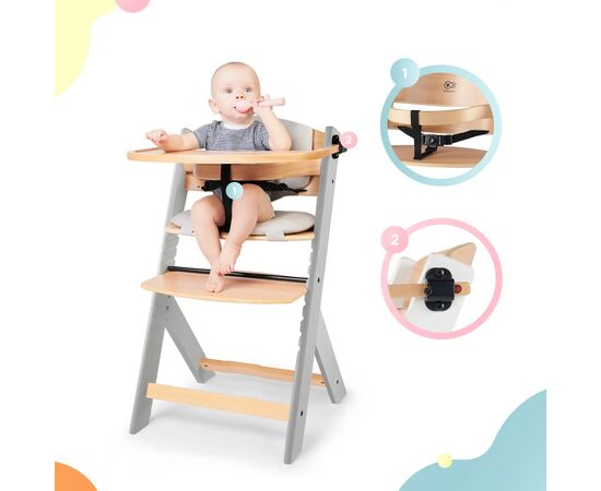 Стульчик для кормления Kinderkraft Enock Gray Wood с подушкой (5902533917259), изображение 9