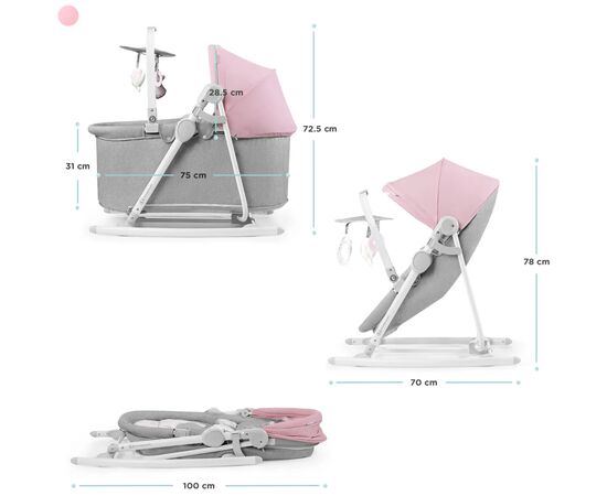 Кресло-качалка Kinderkraft 5 в 1 Nola Peony Rose (5902533917709), изображение 10 Кресло-качалка Kinderkraft 5 в 1 Nola Peony Rose (5902533917709), изображение 10