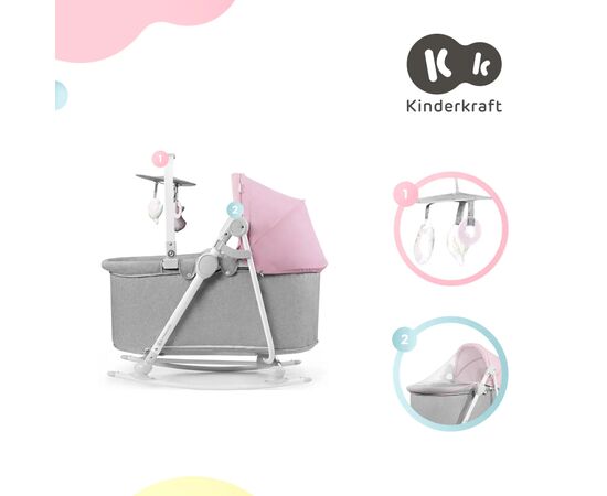 Кресло-качалка Kinderkraft 5 в 1 Nola Peony Rose (5902533917709), изображение 9 Кресло-качалка Kinderkraft 5 в 1 Nola Peony Rose (5902533917709), изображение 9