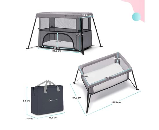 Кроватка Kinderkraft манеж 2 в 1 Movi Grey (5902533918447), изображение 7 Кроватка Kinderkraft манеж 2 в 1 Movi Grey (5902533918447), изображение 7