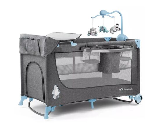 Кроватка Kinderkraft манеж с пеленатором Joy Blue (5902533911288), изображение 3 Кроватка Kinderkraft манеж с пеленатором Joy Blue (5902533911288), изображение 3