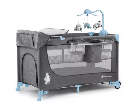 Ліжечко Kinderkraft манеж з пеленатором Joy Blue (5902533911288)