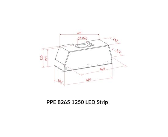 Вытяжка кухонная Weilor PPE 8265 SS 1250 LED Strip, изображение 11 Вытяжка кухонная Weilor PPE 8265 SS 1250 LED Strip, изображение 11