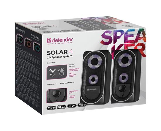 Акустическая система Defender Solar 4 Bluetooth USBBlack (65404), изображение 6