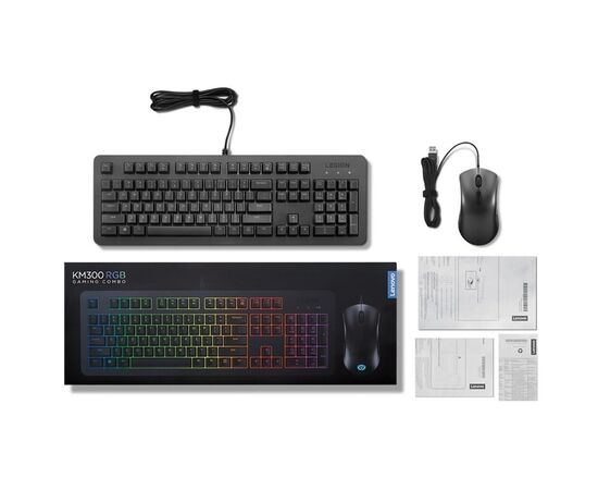 Комплект Lenovo Legion KM300 RGB UA USB Black (GX31L16652), изображение 4 Комплект Lenovo Legion KM300 RGB UA USB Black (GX31L16652), изображение 4