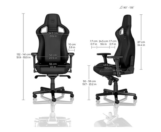 Кресло игровое Noblechairs Epic Gaming Black Edition (NBL-PU-BLA-004), изображение 8 Кресло игровое Noblechairs Epic Gaming Black Edition (NBL-PU-BLA-004), изображение 8