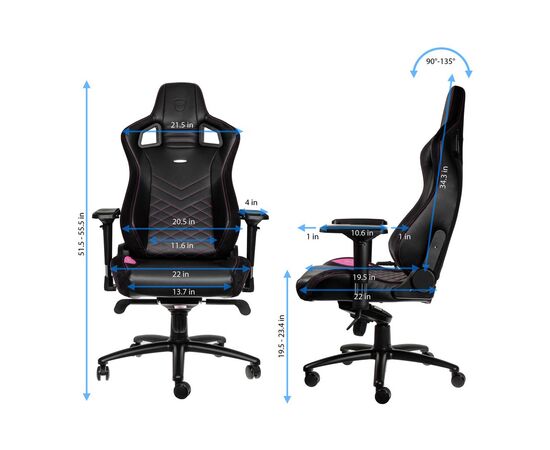 Крісло ігрове Noblechairs Epic Black/Pink (NBL-PU-PNK-001), зображення 11 Крісло ігрове Noblechairs Epic Black/Pink (NBL-PU-PNK-001), зображення 11