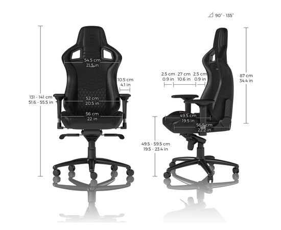 Крісло ігрове Noblechairs Epic Series Real Leather Black (NBL-RL-BLA-001), зображення 8 Крісло ігрове Noblechairs Epic Series Real Leather Black (NBL-RL-BLA-001), зображення 8