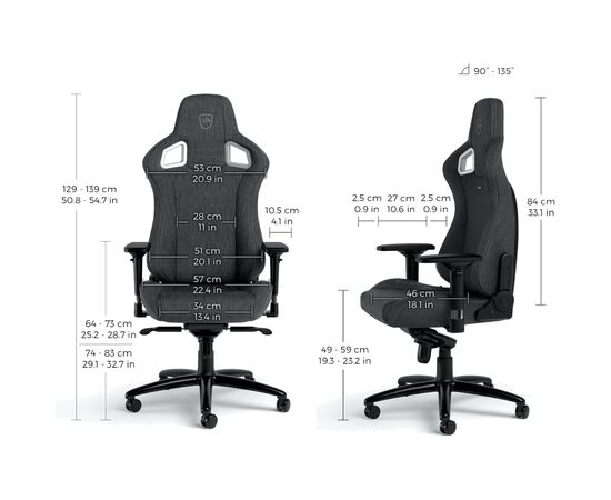 Кресло игровое Noblechairs Epic TX Anthrazite (NBL-EPC-TX-ATC), изображение 6 Кресло игровое Noblechairs Epic TX Anthrazite (NBL-EPC-TX-ATC), изображение 6