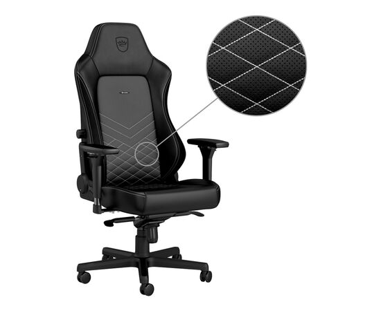 Крісло ігрове Noblechairs HERO Black/Platinum White (NBL-HRO-PU-BPW), зображення 2 Крісло ігрове Noblechairs HERO Black/Platinum White (NBL-HRO-PU-BPW), зображення 2