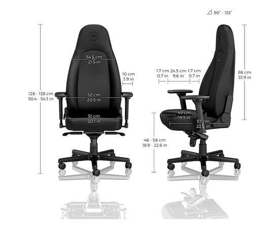 Кресло игровое Noblechairs Icon Gaming Black Edition (NBL-ICN-PU-BED), изображение 3 Кресло игровое Noblechairs Icon Gaming Black Edition (NBL-ICN-PU-BED), изображение 3