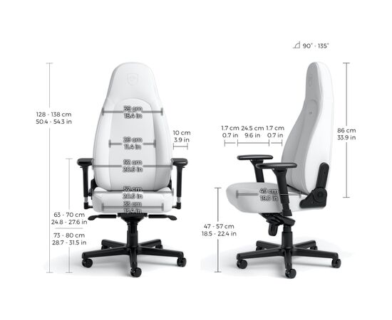 Кресло игровое Noblechairs Icon White Edition (NBL-ICN-PU-WED), изображение 6 Кресло игровое Noblechairs Icon White Edition (NBL-ICN-PU-WED), изображение 6