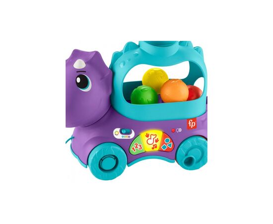Каталка Fisher-Price Веселый трицератопс (многоязычный) (HNR53), изображение 4 Каталка Fisher-Price Веселый трицератопс (многоязычный) (HNR53), изображение 4