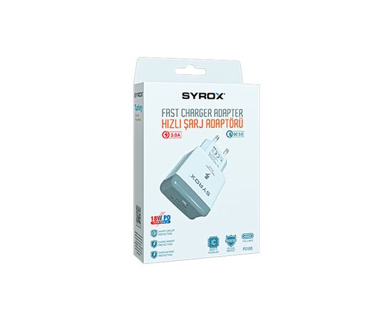 Зарядное устройство Syrox Type-С 3A 18W (PD18T), изображение 2 Зарядное устройство Syrox Type-С 3A 18W (PD18T), изображение 2