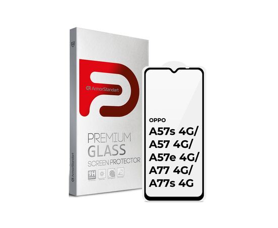 Стекло защитное Armorstandart Full Glue OPPO A57s 4G/A57 4G/A57e 4G/A77 4G/A77s 4G Black (ARM64685)