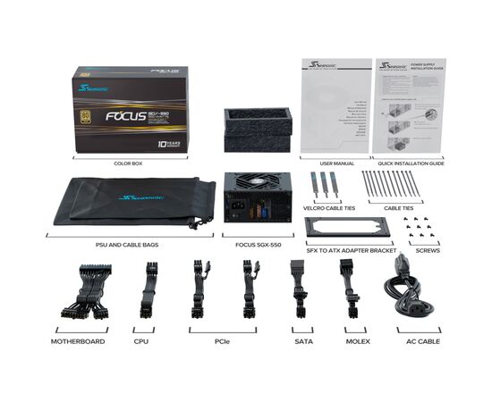 Блок питания Seasonic 750W FOCUS SGX-750 (SFX) (Y7751GXSFS), изображение 8 Блок питания Seasonic 750W FOCUS SGX-750 (SFX) (Y7751GXSFS), изображение 8