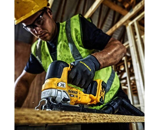 Электролобзик DeWALT 18В XR Li-lon, бесщёточный, 2x5Ah,ЗП, кейс TSTAK (DCS334P2), изображение 9 Электролобзик DeWALT 18В XR Li-lon, бесщёточный, 2x5Ah,ЗП, кейс TSTAK (DCS334P2), изображение 9