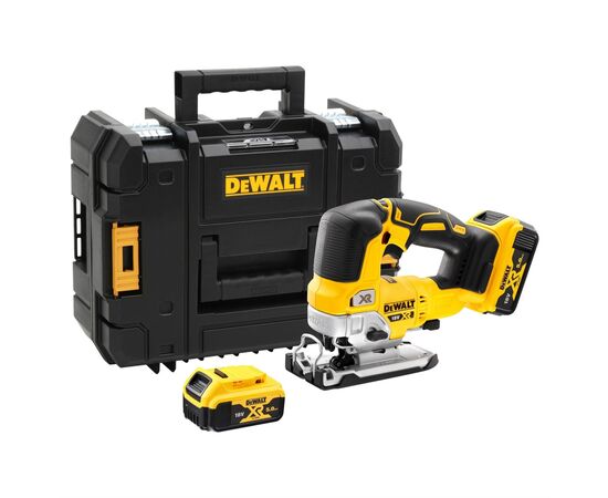 Електролобзик DeWALT 18В XR Li-lon, безщітковий, 2x5Ah, ЗП, кейс TSTAK (DCS334P2)
