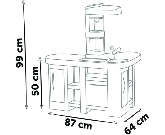 Игровой набор Smoby Большая интерактивная кухня Тефаль Студио с эффектом кипения 34 аксессуара Мятно-серая с белым (311053), изображение 6