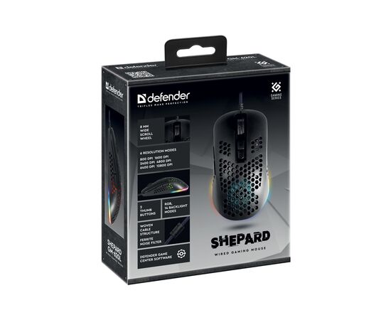 Мишка Defender Shepard GM-620L RGB USB Black (52620), зображення 5 Мишка Defender Shepard GM-620L RGB USB Black (52620), зображення 5