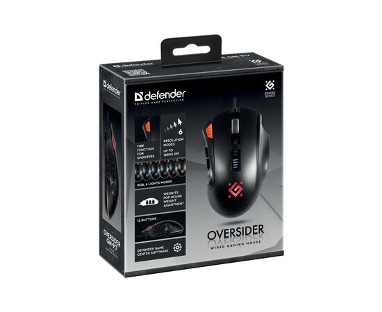 Мышка Defender Oversider GM-917 USB Black (52917), изображение 6 Мышка Defender Oversider GM-917 USB Black (52917), изображение 6