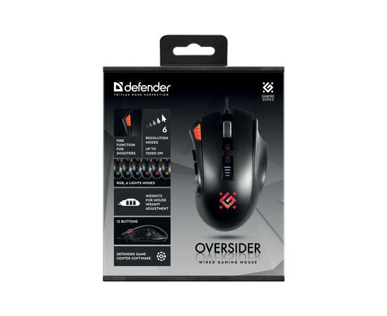 Мышка Defender Oversider GM-917 USB Black (52917), изображение 7 Мышка Defender Oversider GM-917 USB Black (52917), изображение 7