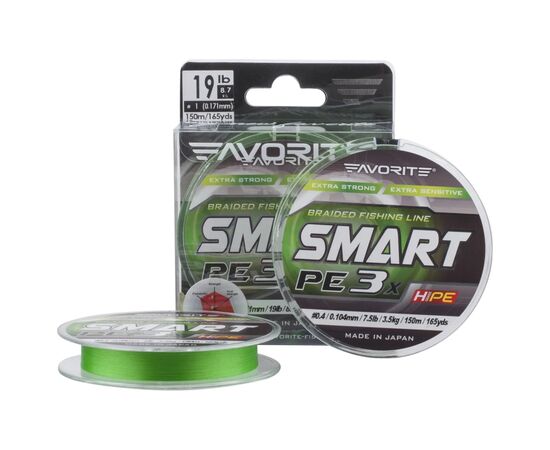 Шнур Favorite Smart PE 3x 150м 0.25/0.085mm 5lb/2.2kg Light Green (1693.10.62)