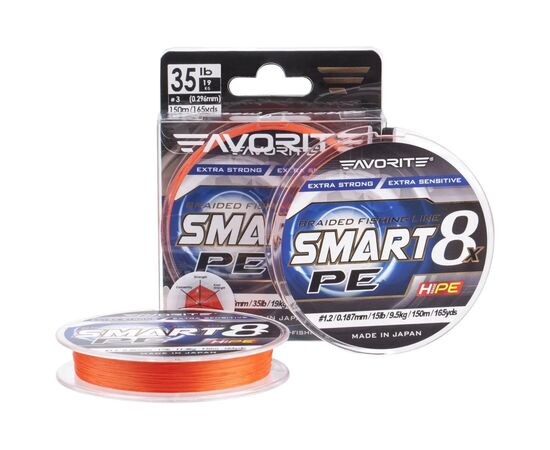 Шнур Favorite Smart PE 8x 150м 1.5/0.202mm 17lb/11.4kg Red Orange (1693.10.84)