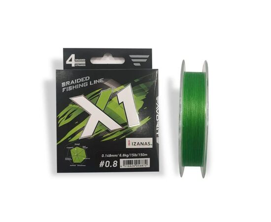 Шнур Favorite X1 PE 4x 150m 0.8/0.148mm 15lb/6.8kg Light Green (1693.11.29)