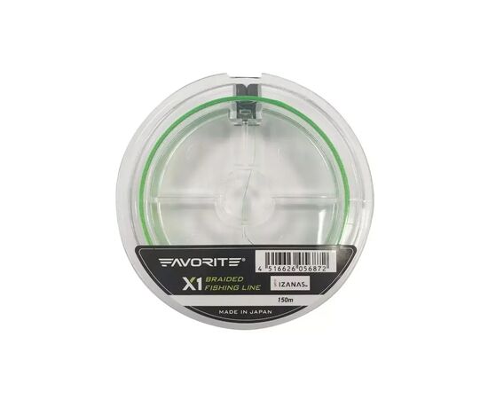 Шнур Favorite X1 PE 4x 150m 1.5/0.205mm 25lb/11.4kg Light Green (1693.11.32), изображение 2 Шнур Favorite X1 PE 4x 150m 1.5/0.205mm 25lb/11.4kg Light Green (1693.11.32), изображение 2