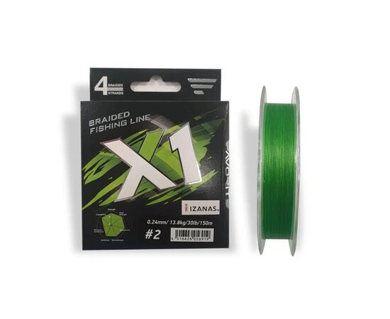 Шнур Favorite X1 PE 4x 150m 2.0/0.240mm 30lb/13.8kg Light Green (1693.11.33)