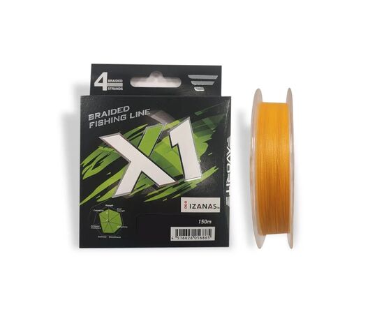 Шнур Favorite X1 PE 4x 150m 0.4/0.104mm 8lb/3.5kg Orange (1693.11.16)