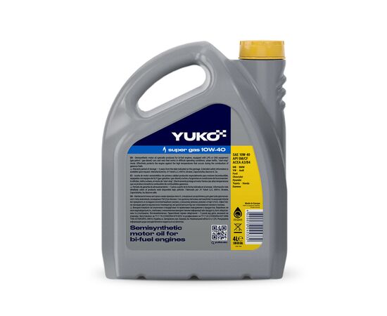 Моторное масло Yuko SUPER GAS 10W-40 4л (4820070245332), изображение 2 Моторное масло Yuko SUPER GAS 10W-40 4л (4820070245332), изображение 2