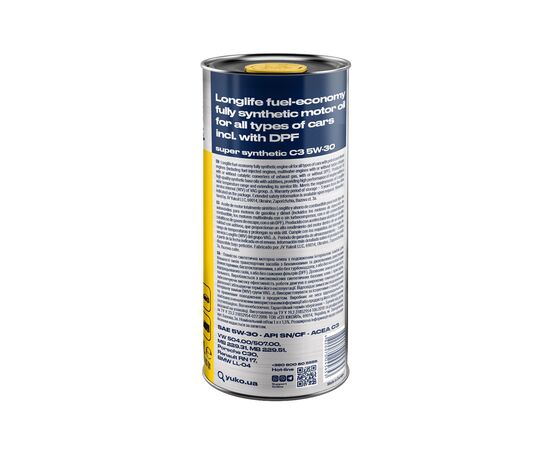 Моторное масло Yuko SUPER SYNTHETIC C3 5W-30 1л (4820070245653), изображение 2 Моторное масло Yuko SUPER SYNTHETIC C3 5W-30 1л (4820070245653), изображение 2