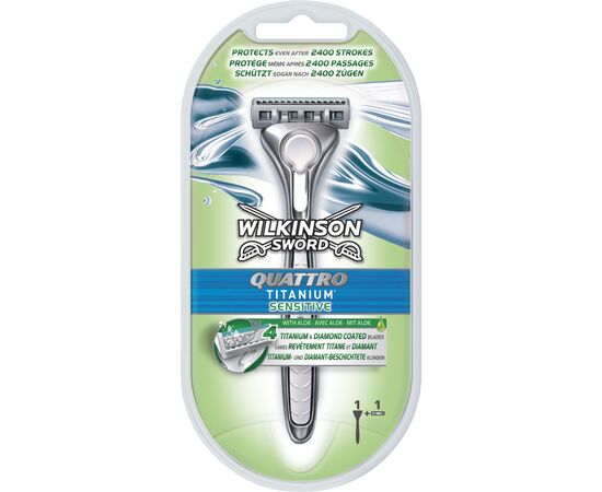 Бритва Wilkinson Sword Quattro Titanium Sensitive (4027800536269)
