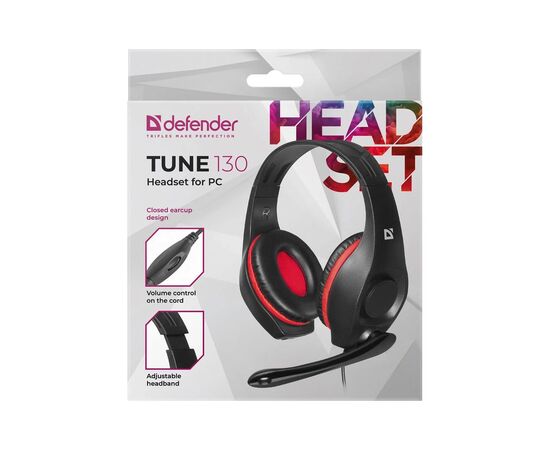 Наушники Defender Tune 130 Black-Red (63130), изображение 9