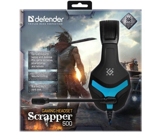 Наушники Defender Scrapper 500 Blue-Black (64501), изображение 9 Наушники Defender Scrapper 500 Blue-Black (64501), изображение 9